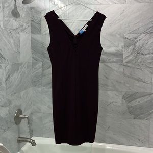 Dark Maroon Cocktail Dress by Cupcakes and Cashmere. Freshly Dry Cleaned